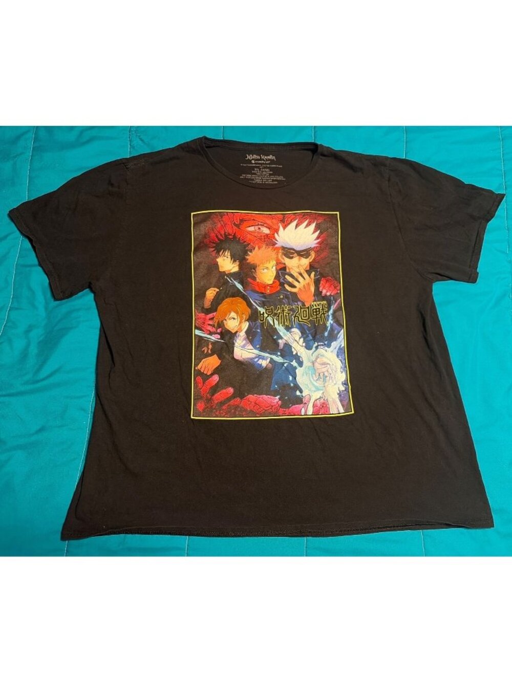 Jujutsu Kaisen Crunchyroll Anime Graphic T-Shirt Black 3XL 54/56 100% Cotton